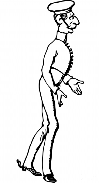 Vintage Comic Character – Tall Sailor coloring page image