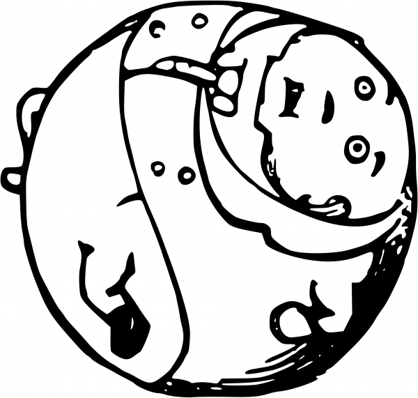 Vintage Comic Character – The Ball Man coloring page image