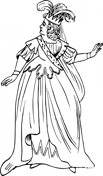Vintage Comic Character – The Queen coloring page image