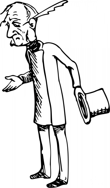 Vintage Comic Character – Thinking Gentleman coloring page image