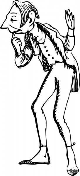 Vintage Comic Character – Thinking Gentleman coloring page image
