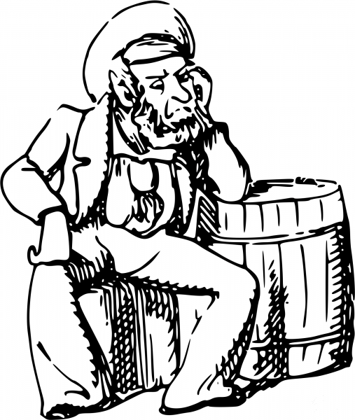 Vintage Comic Character – Thinking Sailor coloring page image