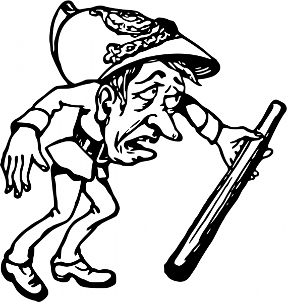 Vintage Comic Character – Tired Policeman coloring page image