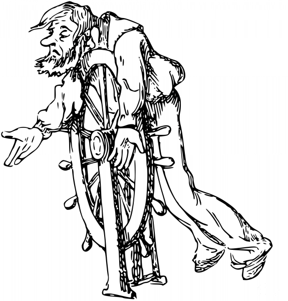 Vintage Comic Character – Tired Sailor coloring page image