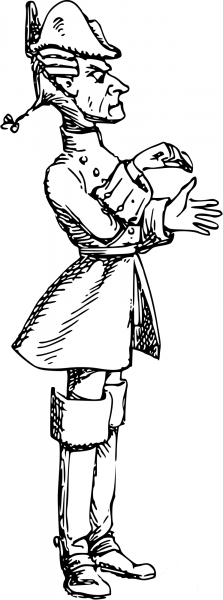 Vintage Comic Character – Unhappy Soldier coloring page image