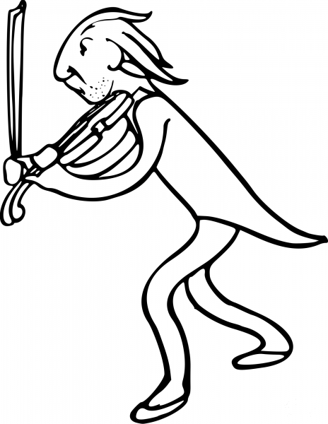 Vintage Comic Character – Violenist coloring page image