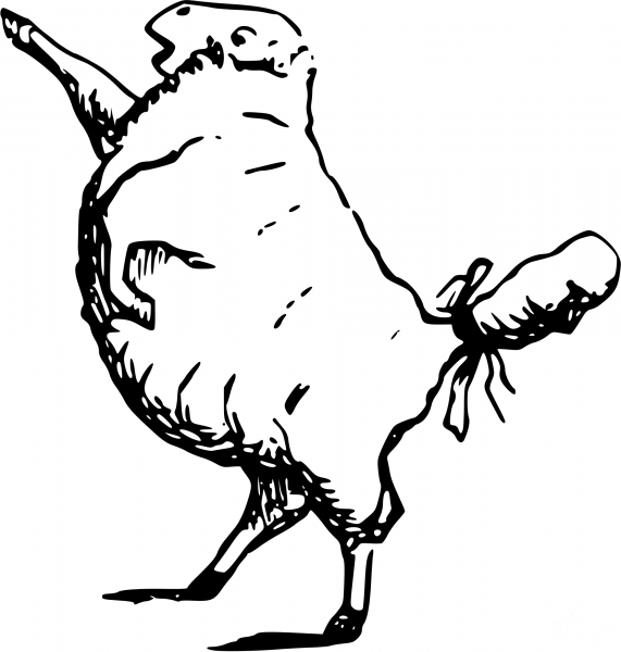 Vintage Comic Character – Voiting Sheep coloring page image