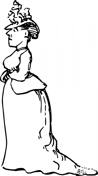 Vintage Comic Character – Waiting Lady coloring page image