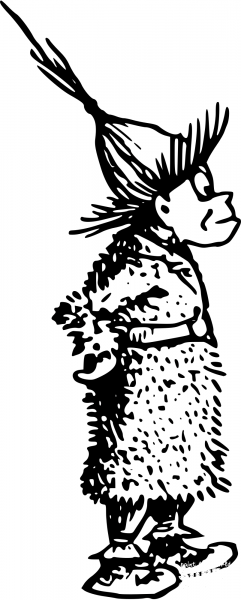 Vintage Comic Character – Waiting Little Man coloring page image