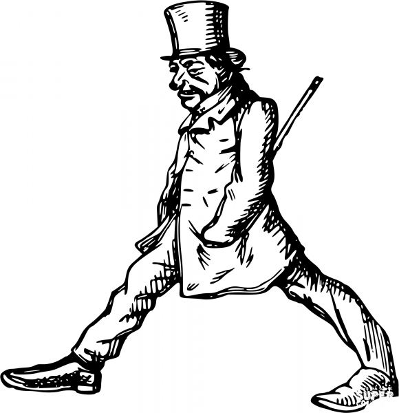 Vintage Comic Character – Walking Man coloring page image