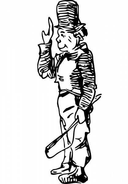 Vintage Comic Character – Waving Police Officer coloring page image