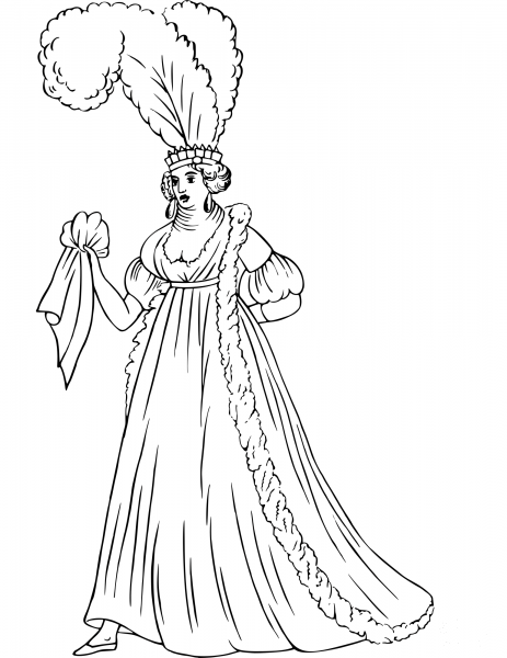 Vintage Comic Character – Well-dressed Lady coloring page image