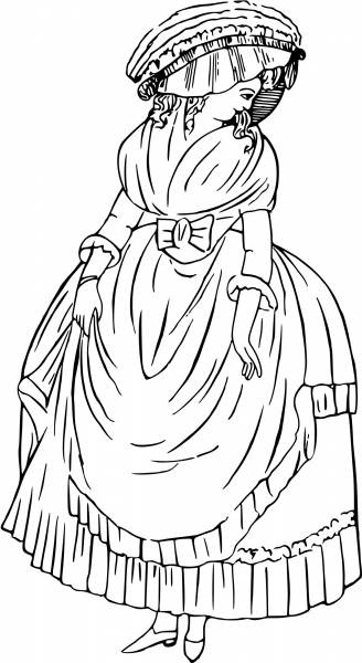 Vintage Comic Character – Well-dressed Lady coloring page image