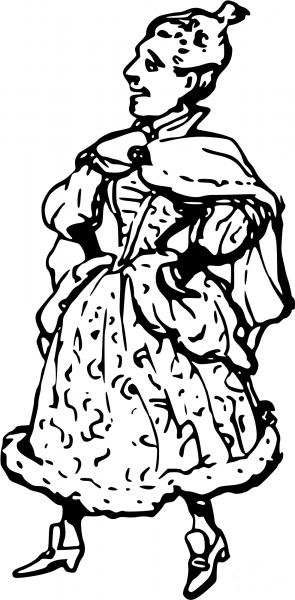 Vintage Comic Character – Well-dressed Lady coloring page image