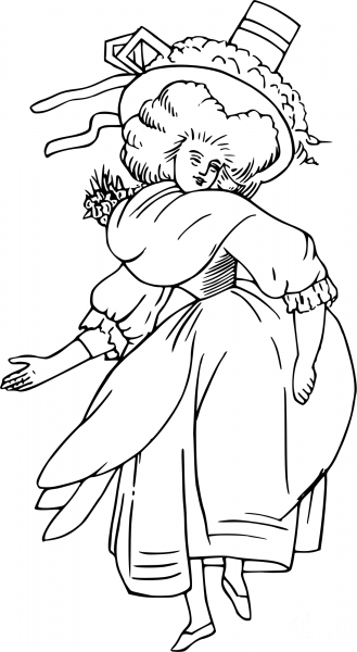 Vintage Comic Character – Well-dressed Lady coloring page image