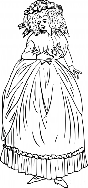 Vintage Comic Character – Well-dressed Lady coloring page image