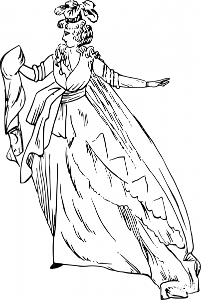 Vintage Comic Character – Well-dressed Lady coloring page image