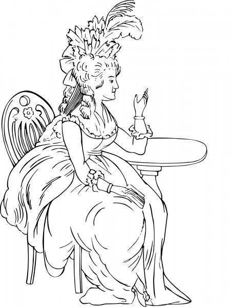 Vintage Comic Character – Well-dressed Woman coloring page image