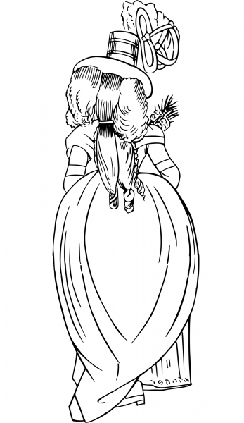 Vintage Comic Character – Well-dressed Woman coloring page image