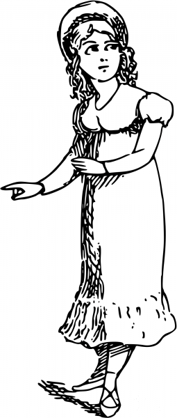 Vintage Comic Character – Young Lady in a Hat coloring page image