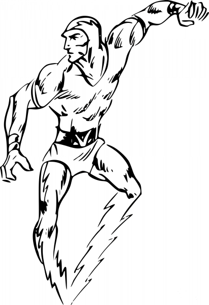 Vintage Comic Superhero coloring page image