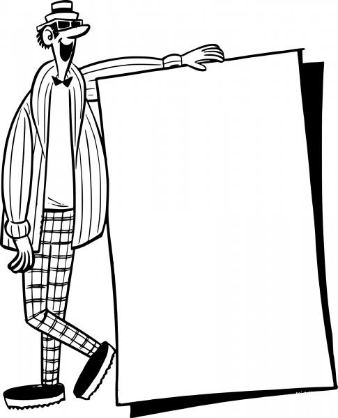 Vintage Cool Guy Frame coloring page image