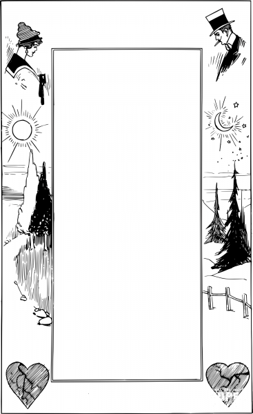 Vintage Couple Broken Heart Frame coloring page image