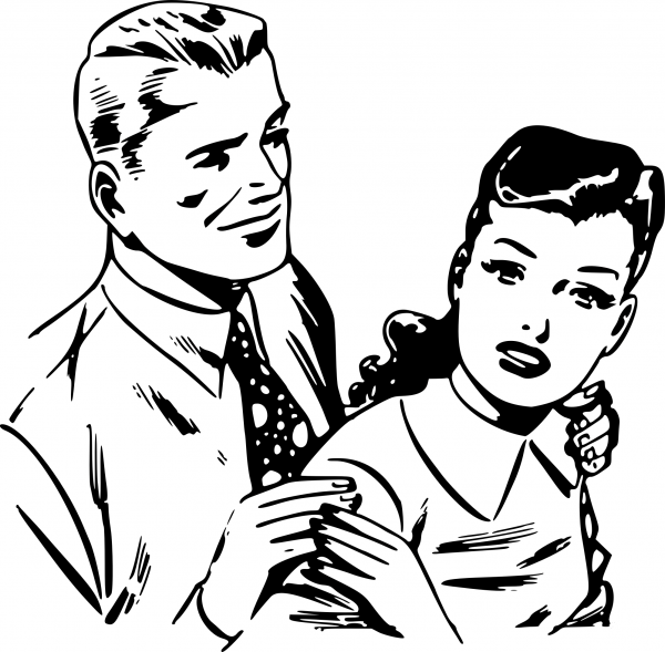 Vintage Couple coloring page image