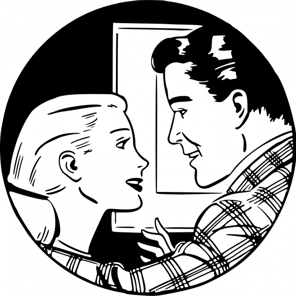 Vintage Couple coloring page image