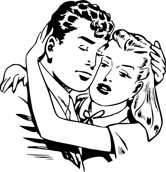 Vintage Couple coloring page image