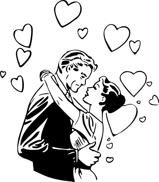 Vintage Couple coloring page image