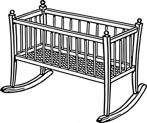Vintage Cradle coloring page image
