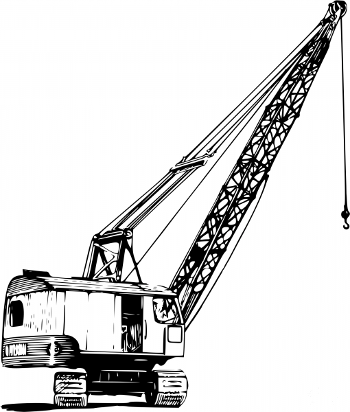 Vintage Crane coloring page image