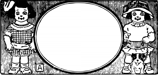 Vintage Creepy Kids Frame coloring page image