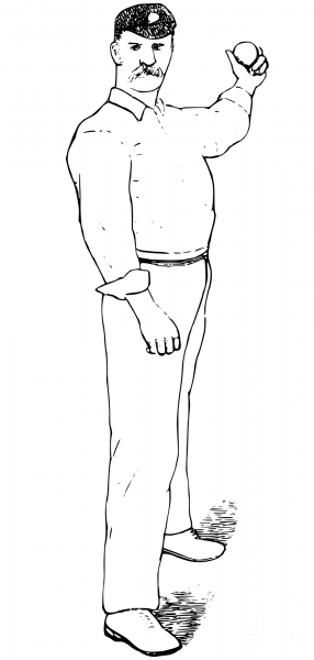 Vintage Cricketer coloring page image