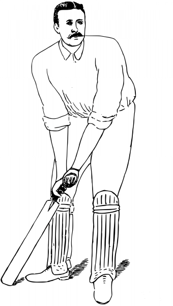 Vintage Cricketer coloring page image