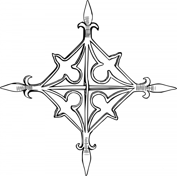 Vintage Cross Design coloring page image