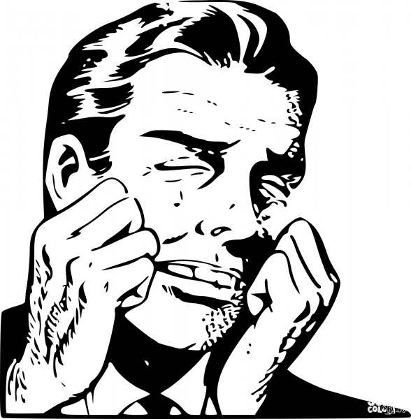 Vintage Crying Man coloring page image