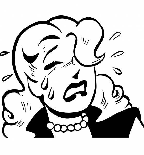 Vintage Crying Woman Cartoon coloring page image