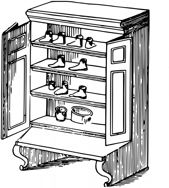 Vintage Cupboard coloring page image