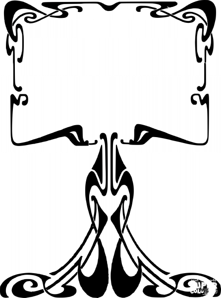 Vintage Curly Standing Frame coloring page image