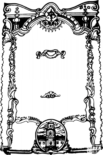 Vintage Curly Tower Frame coloring page image