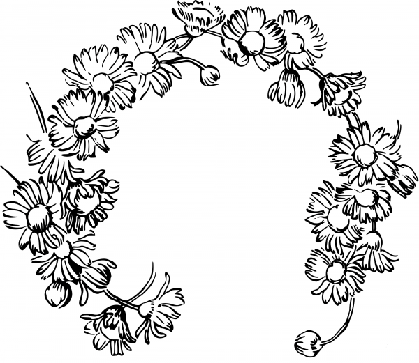 Vintage Daisy Chain coloring page image