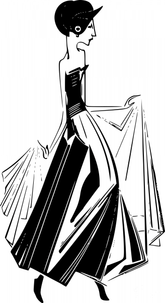 Vintage Dancer coloring page image