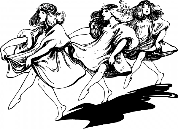 Vintage Dancers coloring page image