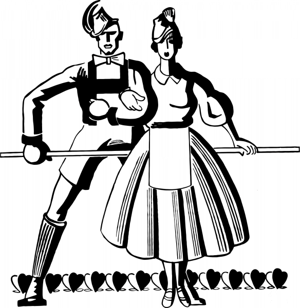 Vintage Dancers coloring page image