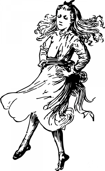 Vintage Dancing Girl coloring page image