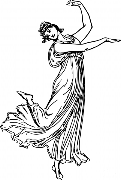 Vintage Dancing Lady coloring page image