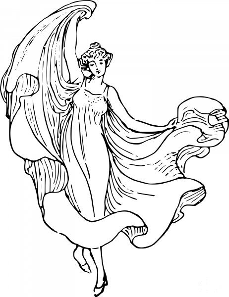 Vintage Dancing Lady coloring page image
