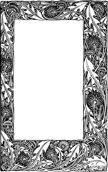 Vintage Dandelion Frame coloring page image
